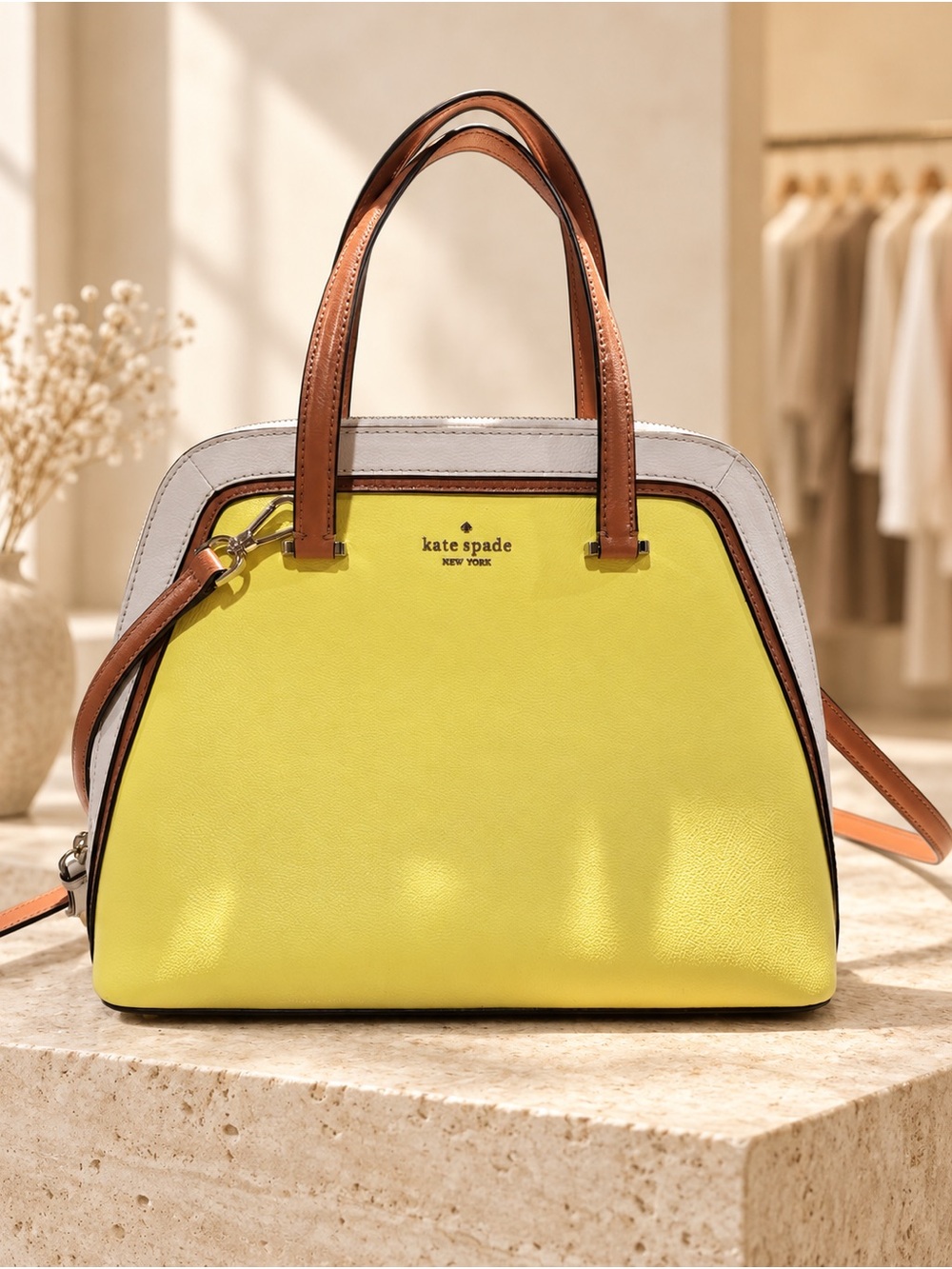 Kate Spade Patterson Drive Geraldine Colorblock Leather Satchel Yellow
